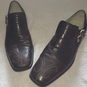 Kenneth Cole New York Dark Brown Leather Slip-Ons
